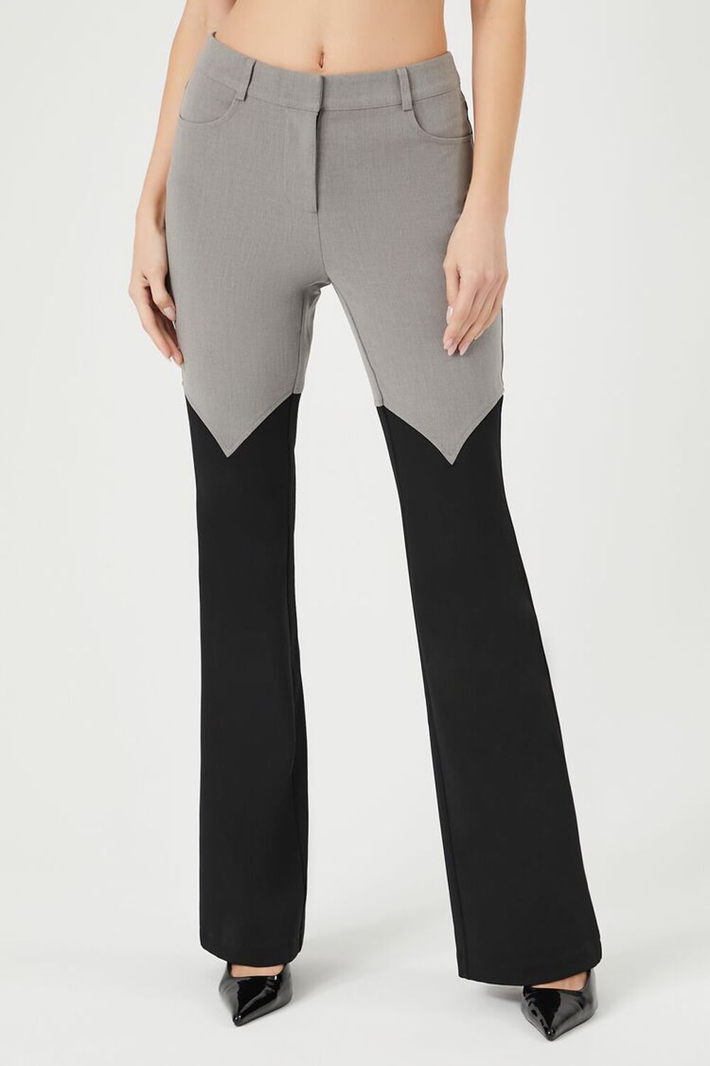 Chevron Colorblock Flare Pants